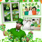 Tinlade 24 Pcs St Patricks Day Crafts Kit Lucky Shamrock Suncatcher Craft Irish Day Window DIY Tissue Paper Suncatcher Decoratio