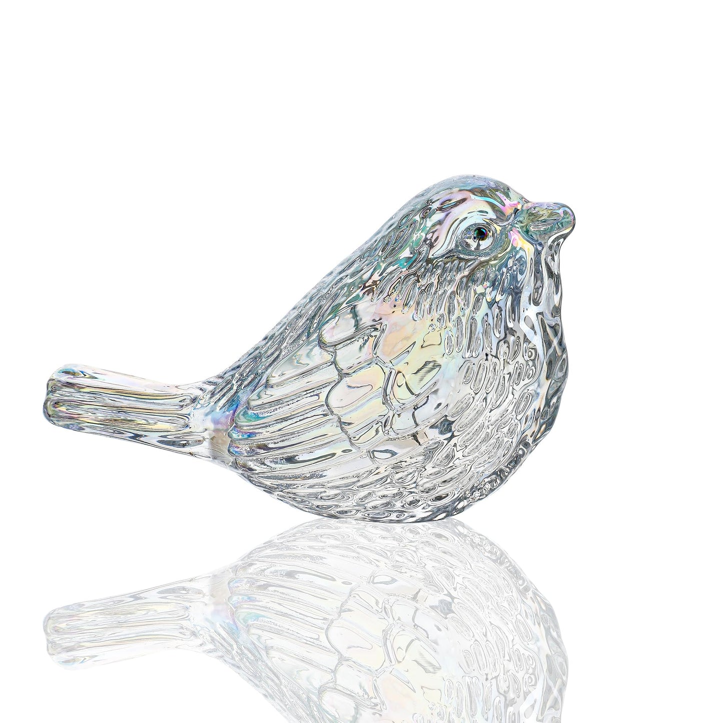 H&D HYALINE & DORA Glass Birds Figurines Handmade Blown Bird Figurine Crystal Glass Animal Collectible Figurine Gifts for Birds 