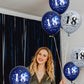 UniBirthLon 18Pcs Navy Blue Silver 18th Birthday Balloons Decoration, Rubber Latex Confetti Balloons for Men Women Party Décor