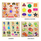 Appster Educational Colorful Animals, Fruits, Vegetables, Birds, Numbers, Body Parts, Shape Color & Sea Animals Wooden Puzzle To