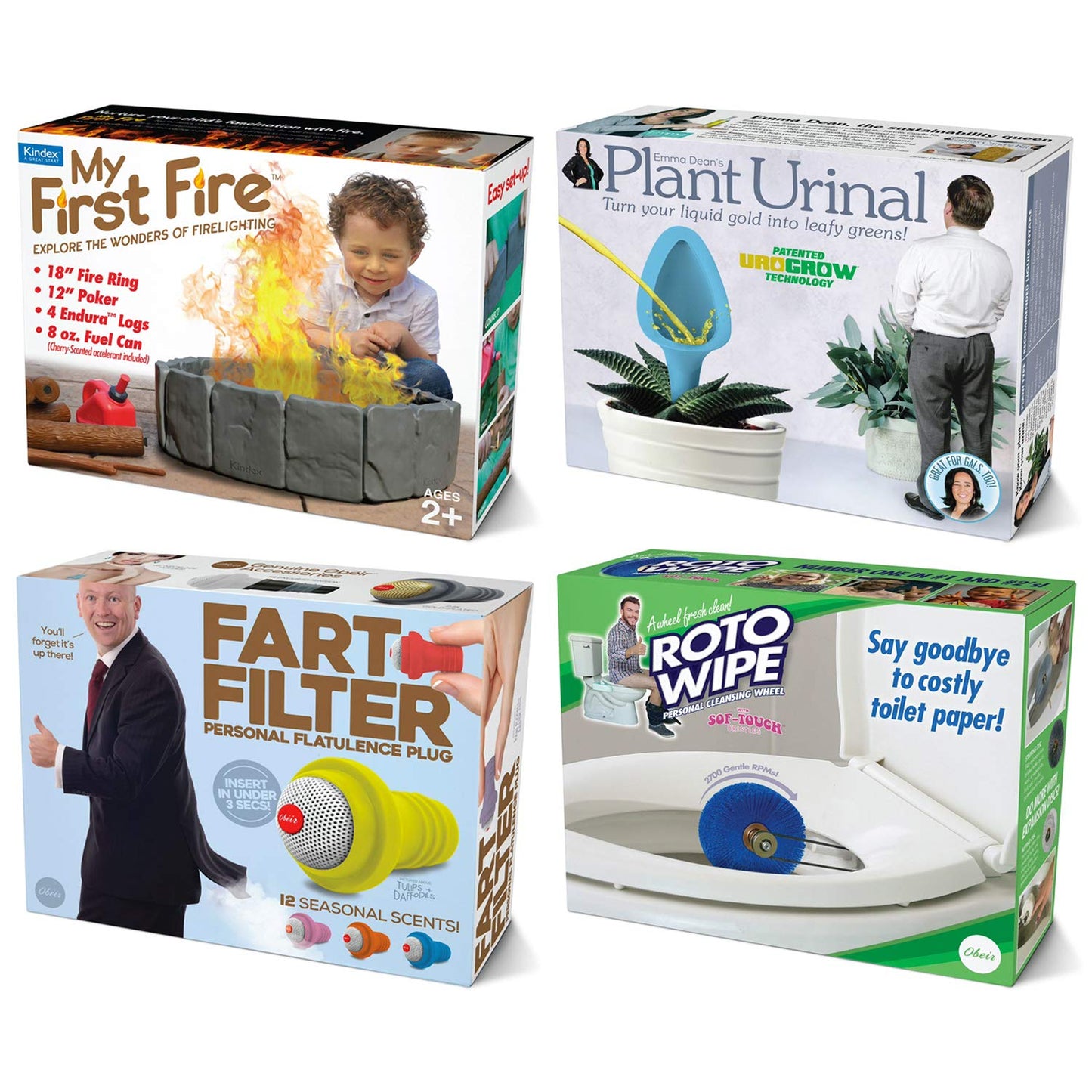 Prank Pack Prank Gift Box Bundle Set 1, 4 Unique Gift Boxes, Wrap Your Real Present In A Funny Authentic Prank-O Gag Present Box, Medium-Sized Novelty Gifting Box For Pranksters