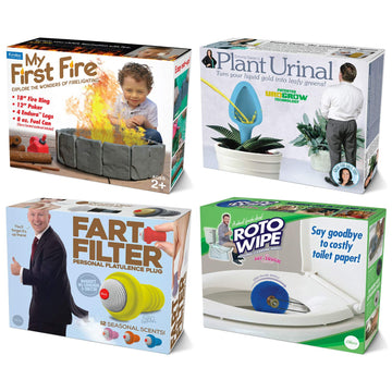 Prank Pack Prank Gift Box Bundle Set 1, 4 Unique Gift Boxes, Wrap Your Real Present In A Funny Authentic Prank-O Gag Present Box, Medium-Sized Novelty Gifting Box For Pranksters