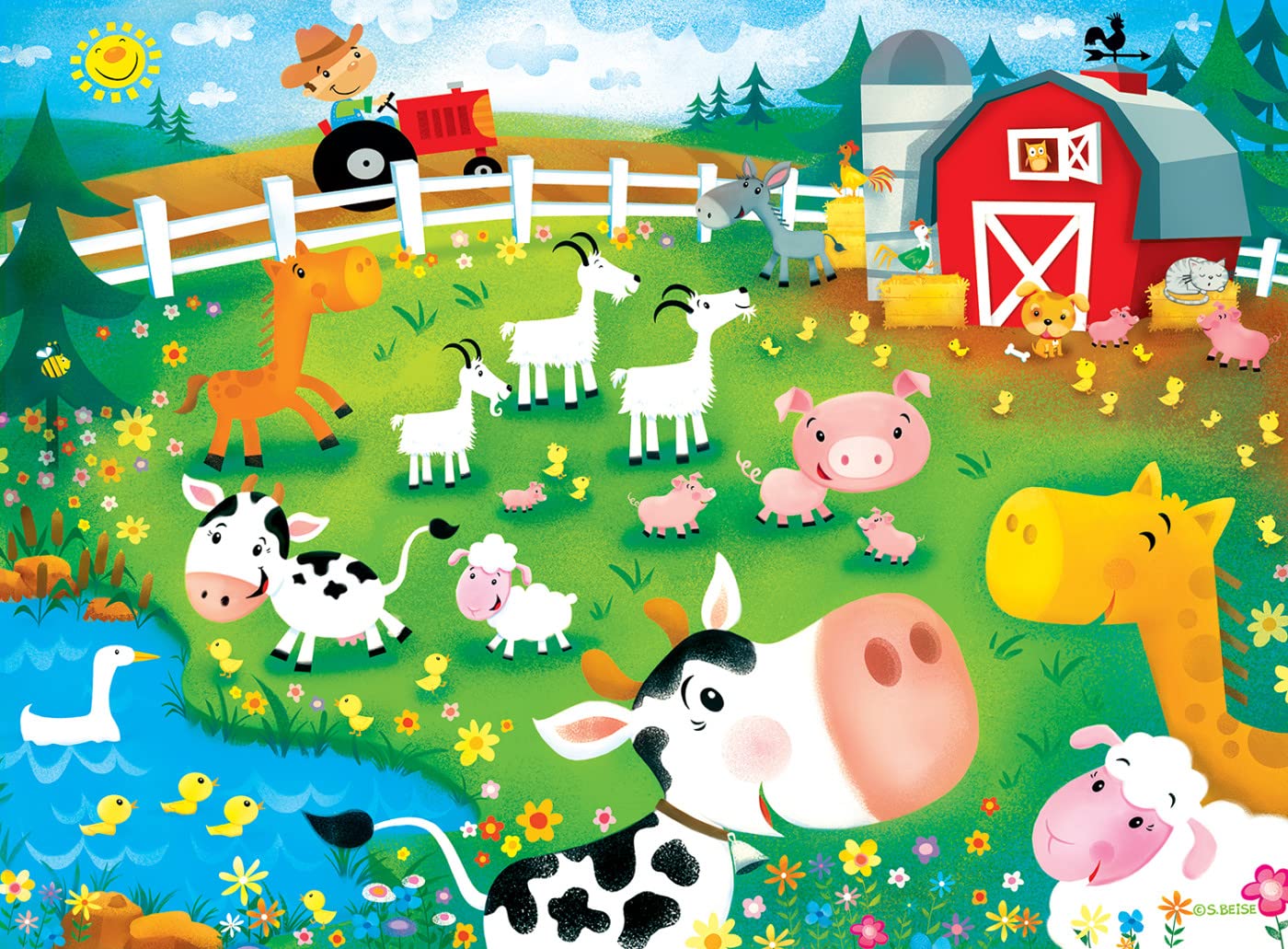 Baby Fanatics MasterPieces Lil Puzzler 24 Piece Jigsaw Puzzle for Kids - Old MacDonald's Farm - 19x14