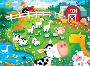 Baby Fanatics MasterPieces Lil Puzzler 24 Piece Jigsaw Puzzle for Kids - Old MacDonald's Farm - 19x14
