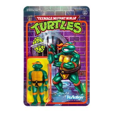 Super7 Teenage Mutant Ninja Turtles Michelangelo 3.75 In Reaction Figure