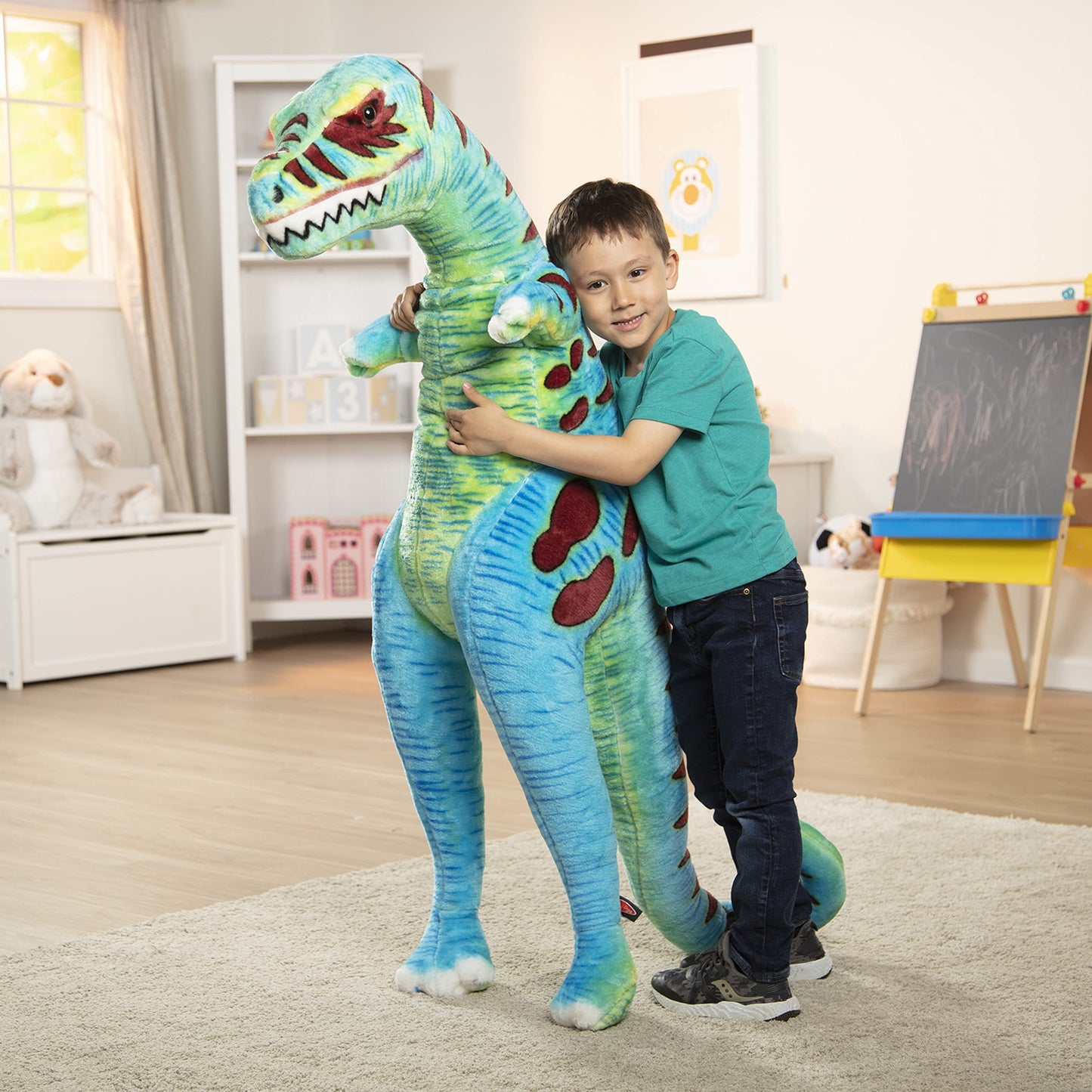 Melissa & Doug Jumbo T-Rex Dinosaur - Lifelike Stuffed Animal (Over 4 Feet Tall)