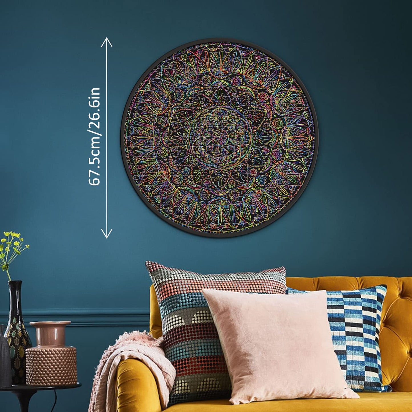 Mandala Puzzle 1000 Pieces For Adults, Difficult Impossible Puzzle Hard, Challenging Round Jigsaw Puzzle As Mandala Decor