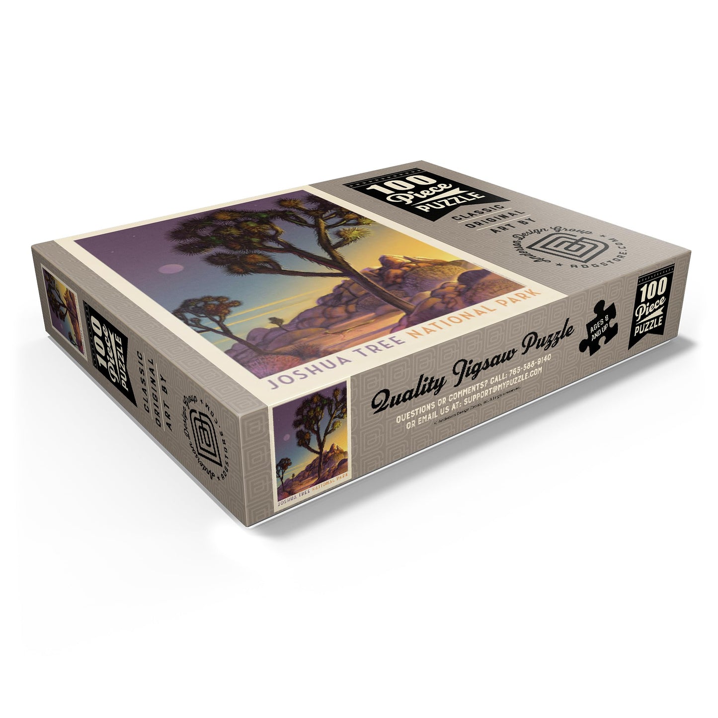 Mypuzzle Joshua Tree National Park: Into The Evening, Vintage Poster - Premium 100 Piece Jigsaw Puzzle For Adults