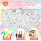 Magic Kingdom Giant Coloring Poster For Kids 30 X 72 Inch, Princess Large Coloring Poster Tablecloth, Fairy Themed Color-In Acti