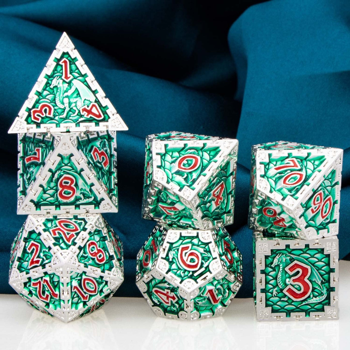 DND Metal Dice Set ARUOHHA Dungeons and Dragons Dice with Gift Box,D&D Dice Set D + D Large Polyhedral Dice for Pathfinder RPG B