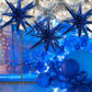 Toniful 4 Pcs 22Inch 4D Navy Blue Explosion Star Mylar Balloons 14Point Star Balloons For Party Backdrop Christmas,New Year Birt