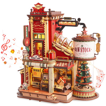 ROKR 3D Wooden Puzzle for mature-themed - Gift Factory Mechanical Model Kit with Music & Lights  449pcs mature-themed Wooden Puzzles  DIY Building Toy for Teens & mature-themeds