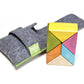 6 Piece Tegu Pocket Pouch Prism Magnetic Wooden Block Set, Tints