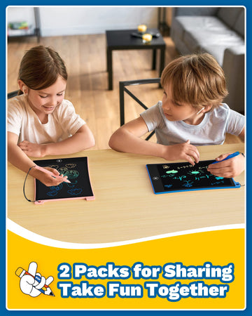Tekfun Kids Toys, 2 Pack Lcd Writing Tablet With Anti-Lost Stylus,10In Coloring Doodle Board Magic Drawing Pad For Kids, Car Tri