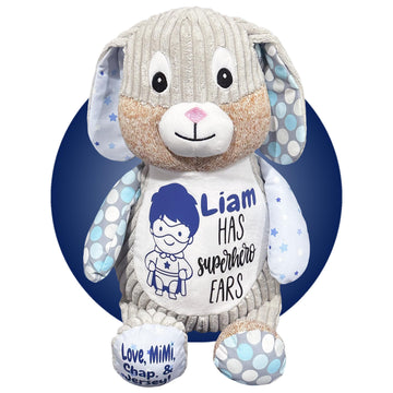 Ear Tube Gifts for Kids - Personalized with name + color choice - Ear Tube Get Well Soon Stuffed Animals - Ear Surgery Recovery 