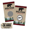 Paper Clever Party Baby Shower Games For Boy - 30 Cards - Fun Scratch Off Game For Guest Activities To Reveal Prizes, Lumberjack Favors Ideas, Mama Bear Theme Red And Black