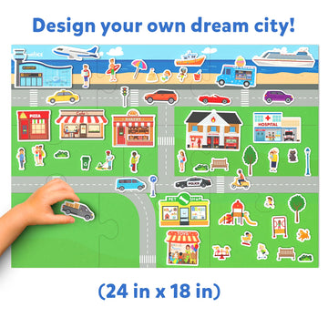 Skillmatics Creative Toy Magnetopia - Design Your City, Interactive Pretend Play Set for Kids, Toddlers, 60+ Magnetic Pieces, Pr