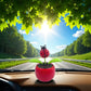 Red Seven-Starred Ladybug Solar Dancing Car Dashboard Decorations, Funny Solar Powered Dancing Flower Pot Car Ornaments Flower S