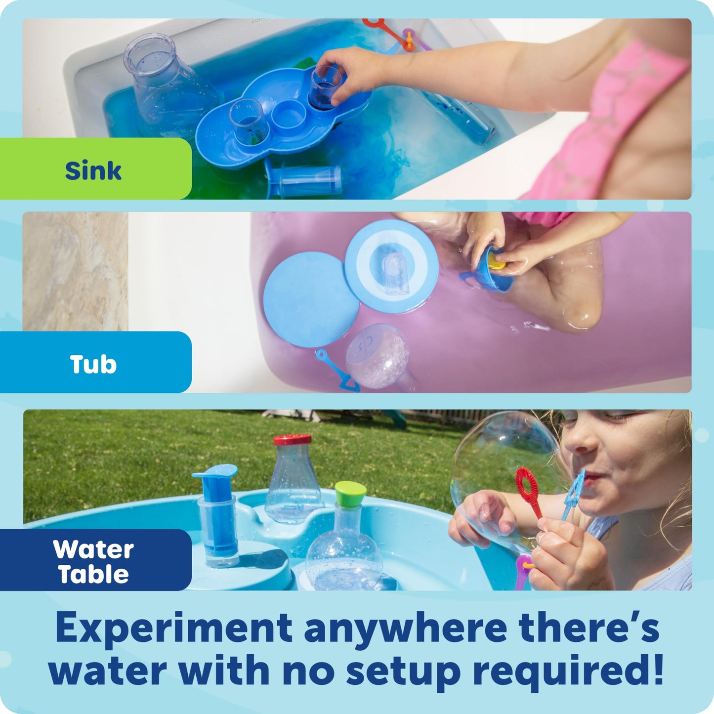 Learning Resources Splashology Water Lab Science Kit, 19 Pieces, STEM Activities, Multi-color, Ages 3+