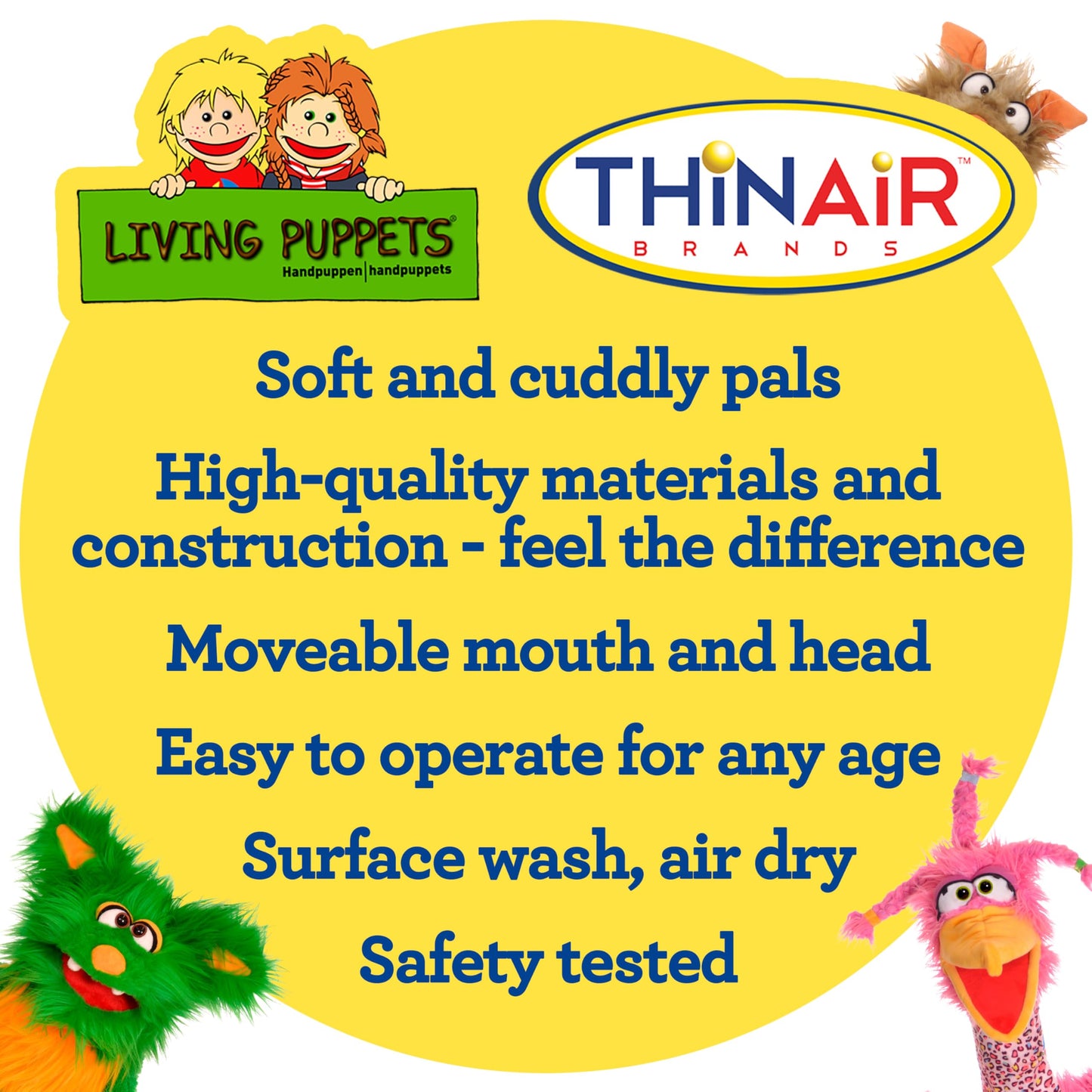 Living Puppets 12-Inch Squirrel Hand Puppet - Fine European Design  Ultra-Soft and Cuddly  Promotes Child Development  Safety Certified  Teacher-Recommended for Boys and Girls