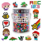 Pix Brix Pixel Art Puzzle Bricks Bucket - 1,500 Piece Pixel Art Kit with 10 Colors, Medium Palette - Patented Interlocking Build