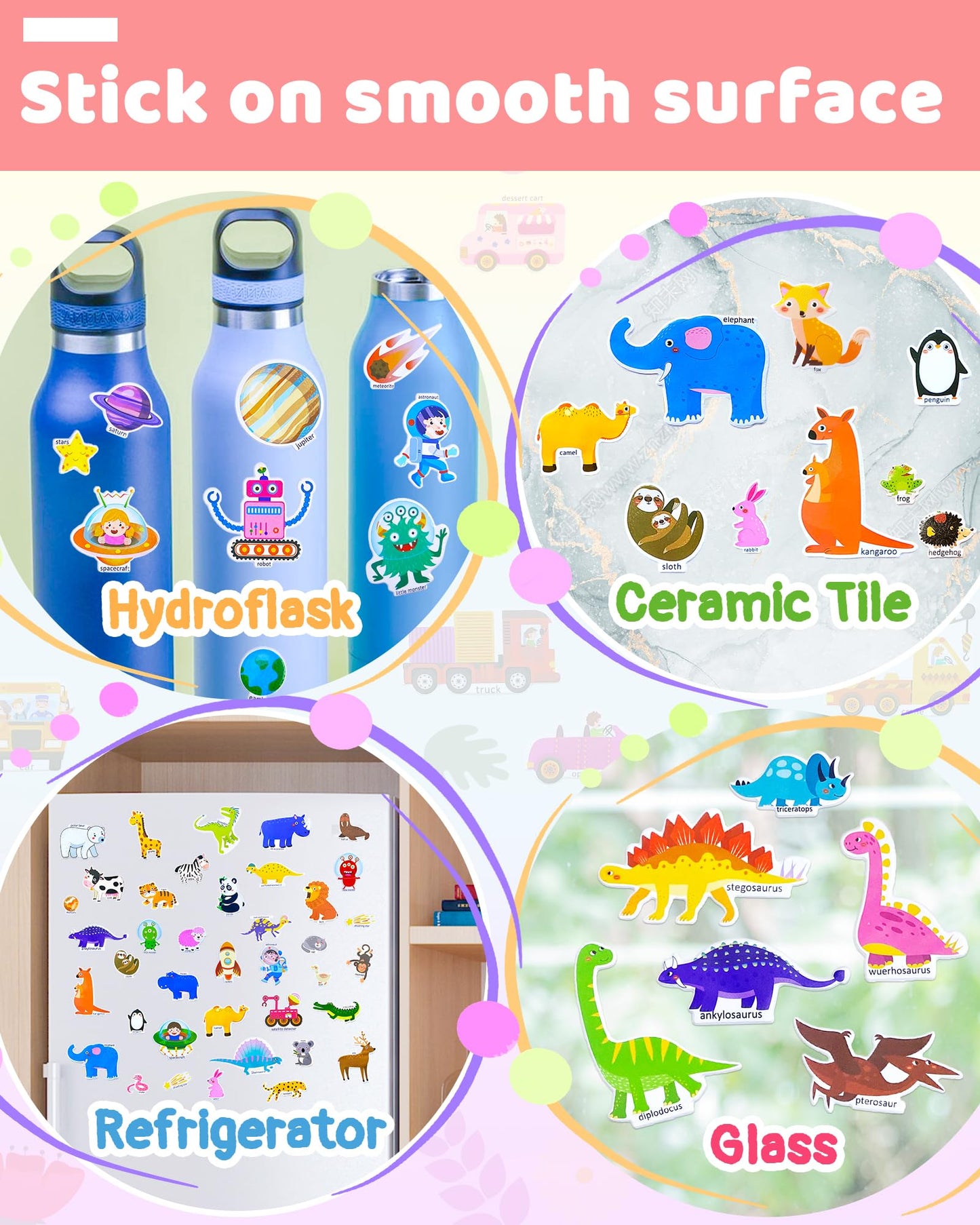 Benresive Reusable Sticker Book For Toddlers 2-4 Years, 3 Sets Travel Stickers For Kids, Waterproof Sticker Books For Toddlers 1-3, Crafts Activities For Todddlers 1-3 2-4 3-5