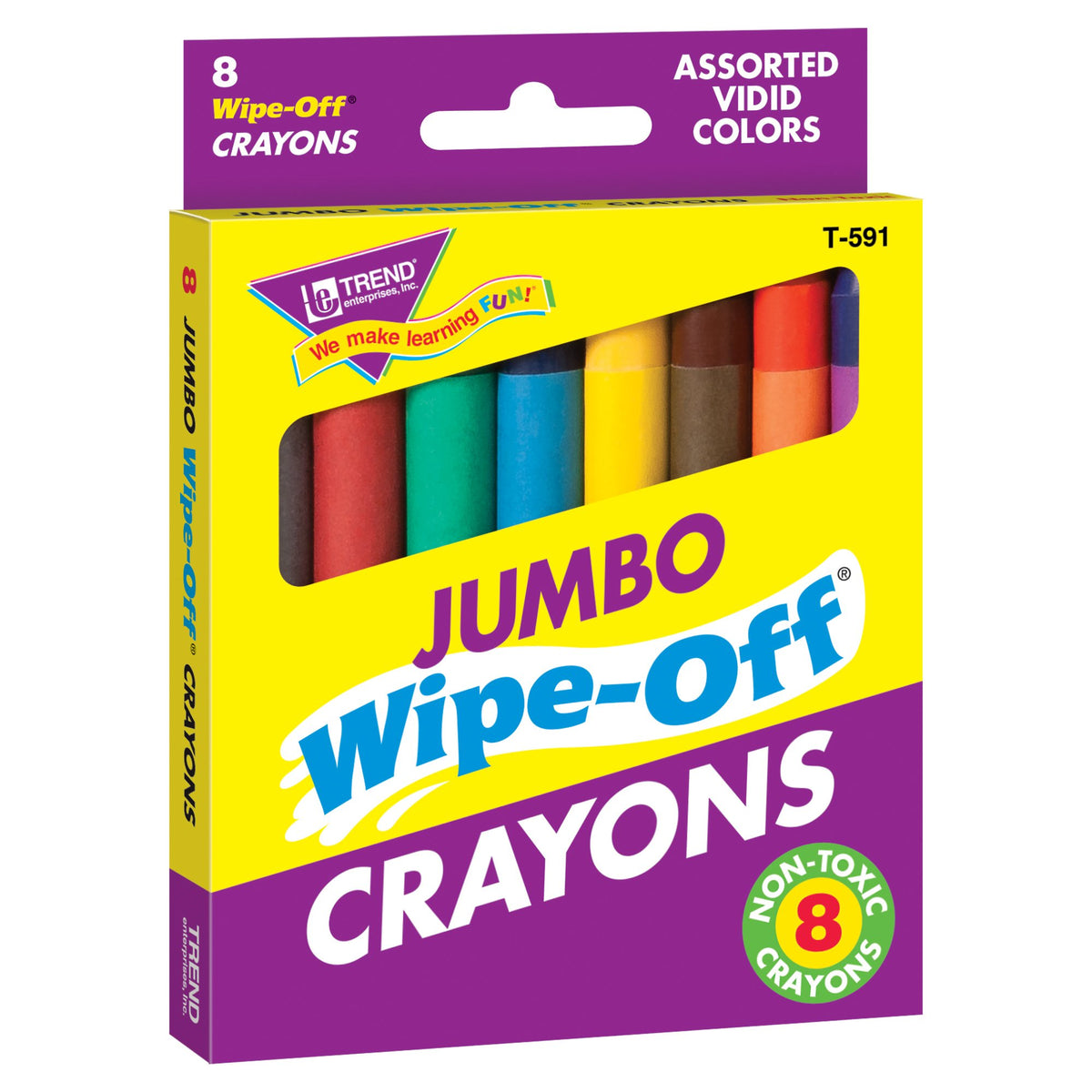 Trend Enterprises Jumbo WipeOff Crayons Novelty (Pack of 8)