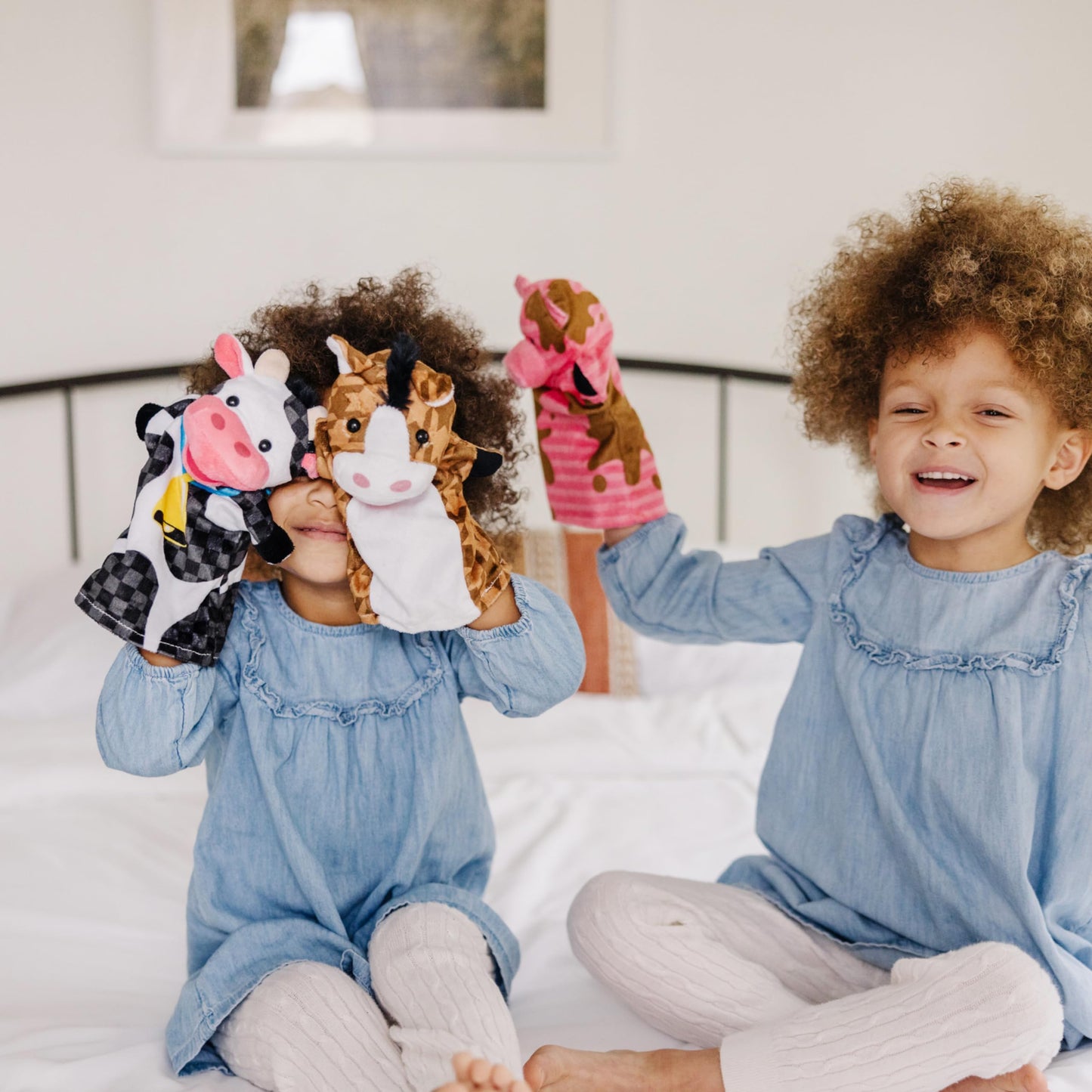 Melissa & Doug Farm Friends Hand Puppets (Set Of 4) - Cow, Horse, Sheep, And Pig, Farm, 1 Ea