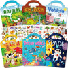 Aannanl Reusable Sticker Book for Toddlers 2-4 Years, 6 Sets of Puffy Sticker Books for Kids Ages 1-3 and 2-4 Years Old Book for