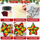 QOUBAI 32 Sets Christmas Suncatchers Craft Kit DIY Colorful Stained Glass Paper Crafts for Kids - Model QB1181