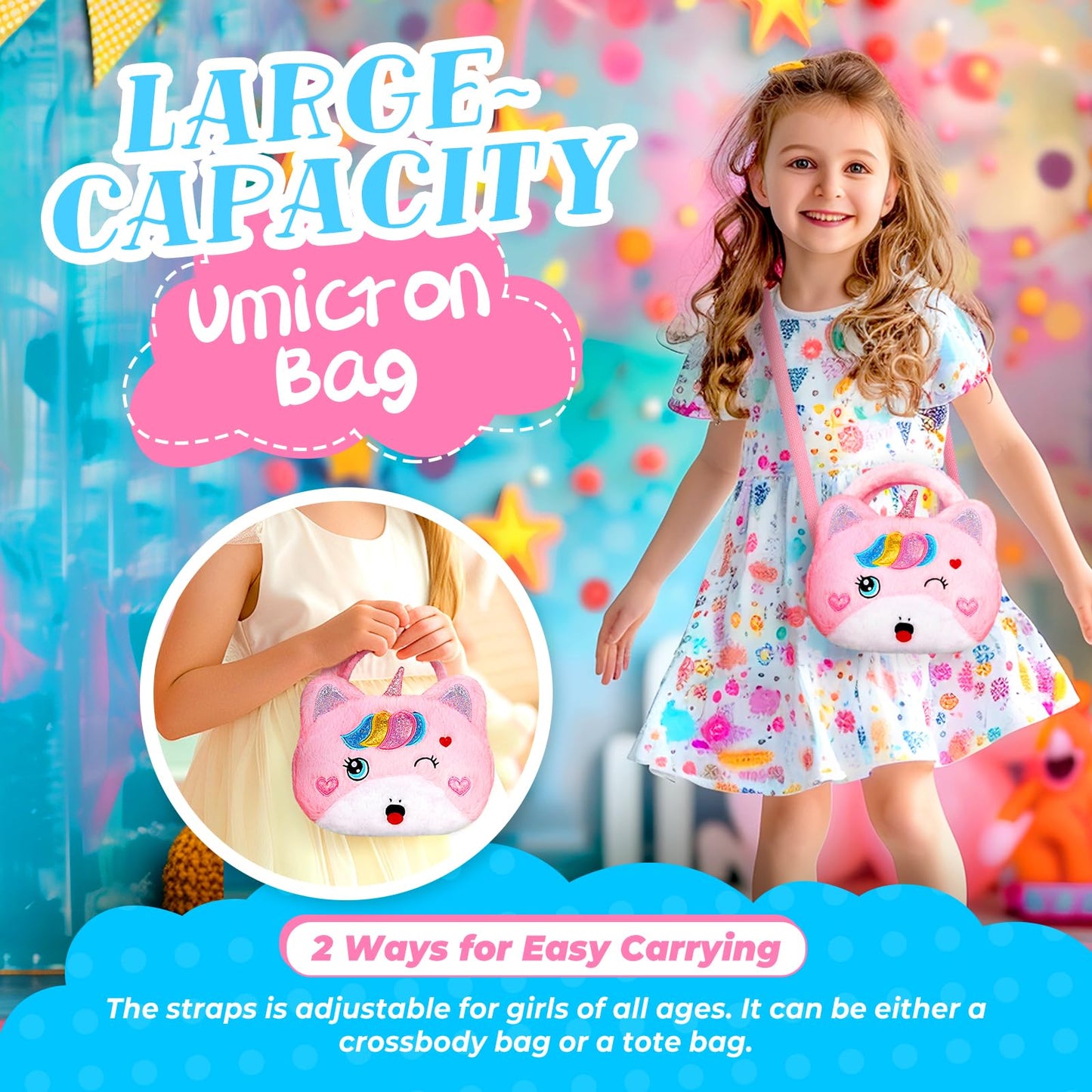ULOVEME Kids Real Makeup Kit for Little Girls - Real, Non Toxic, Washable Make Up Toy - Umicorn Toys Gift for 3 4 5 6 7 8 9 10 1
