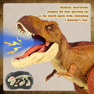 Tyrannosaurus Remote Control Dinosaur Toys For Kids 3-12, Adjustable Speed T Rex Toys With Mist Spray, Light & Roar, Rc Robot Di