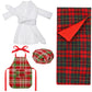 4 Pieces Christmas Elf Doll Accessories Set Santa Clothing Include Elf Sleeping Bag,Bathrobe, Apron And Cap, Christmas Elf Doll Sleeping Bag Set For Elf Doll Clothes Kit(Plaid Style)