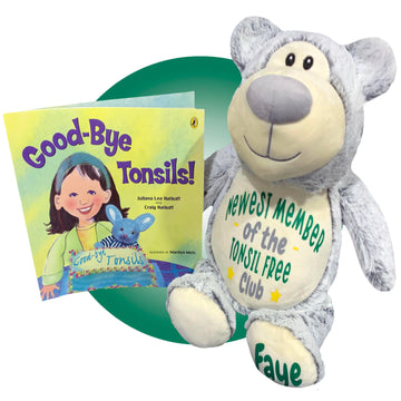 Tonsillectomy Recovery Gifts For Kids - Add A Name And Message - 17'' Custom Teddy Bear - Personalized Gifts For Tonsillectomy -