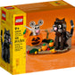 Lego Halloween Cat & Mouse 40570 Building Kit, Whimsical Halloween Décor With Adorable Cat, Mouse, And Pumpkin Toys, Halloween Toy