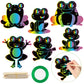 HubirdSall 60Pcs Funky Frogs Scratch Art for Kids Spring Summer Frog Magic Color Craft Passover Hanging Ornaments Kit for School