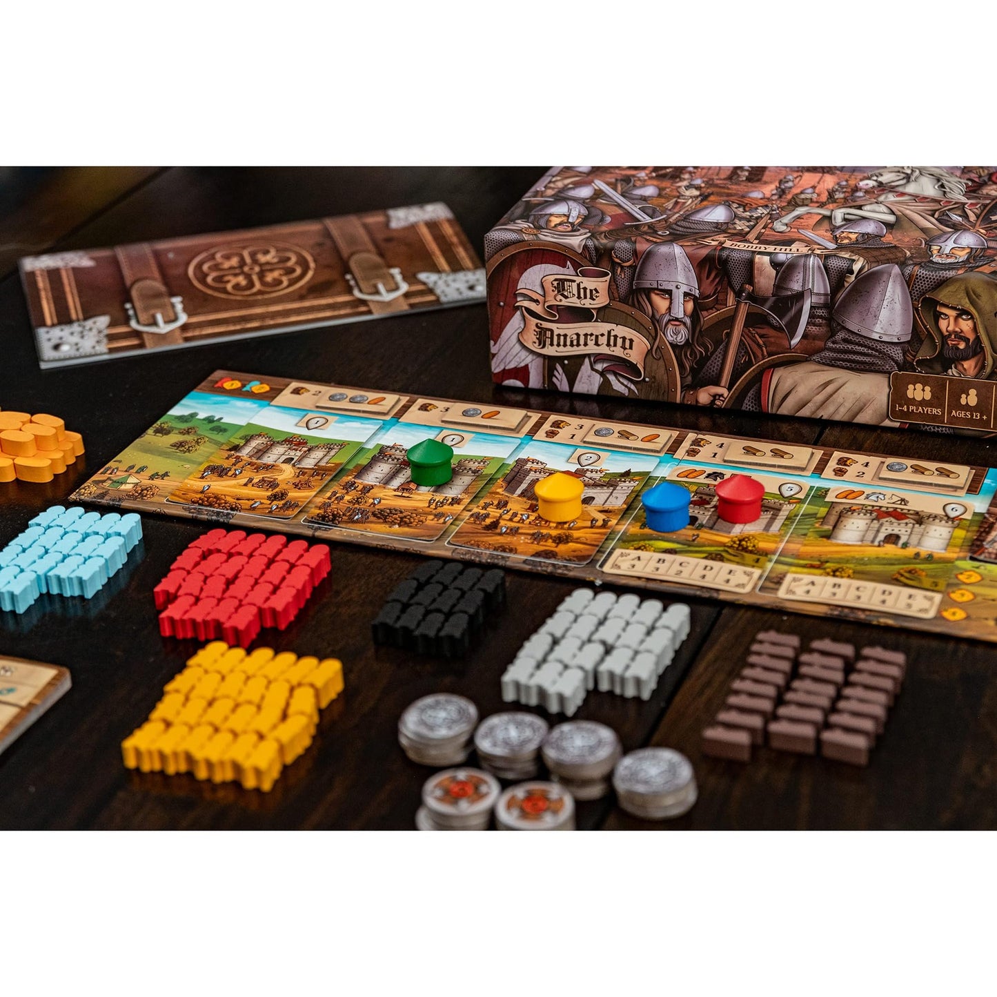 Renegade Games: The Anarchy - Medieval Board Game  Build A Domain  Defend Your Castle  Storm Enemy Strongholds  Garphill Games  Ages 13+  1-4 Players