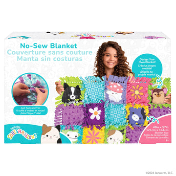 Fashion Angels Squishmallows No-Sew Blanket Kit, Set Includes Assorted Polar Fleece Squares, Ideal Craft Activity for Girls & Bo