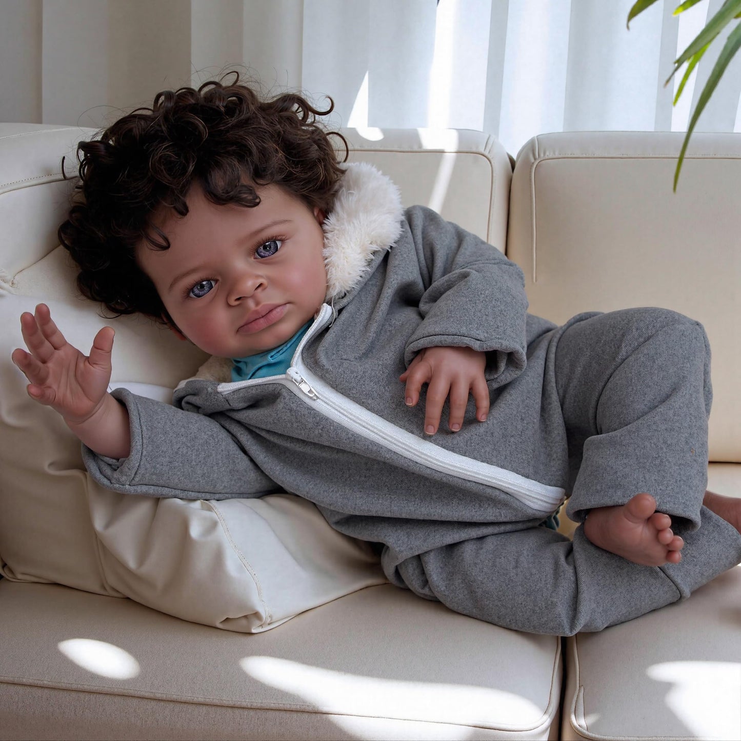 SGAFESZE Reborn Baby Dolls Black - 20 Inch African American Realistic Baby Doll - Lifelike Curly Hair  Weighted Soft Body & enhanced Gift Box for Kids 3+