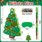 PCFING 21.6 Inch Christmas Tree Piata with 30 Inch Piata Stick Blindfold Confetti for Boy Girl Adults Xmas Party Game Decoration