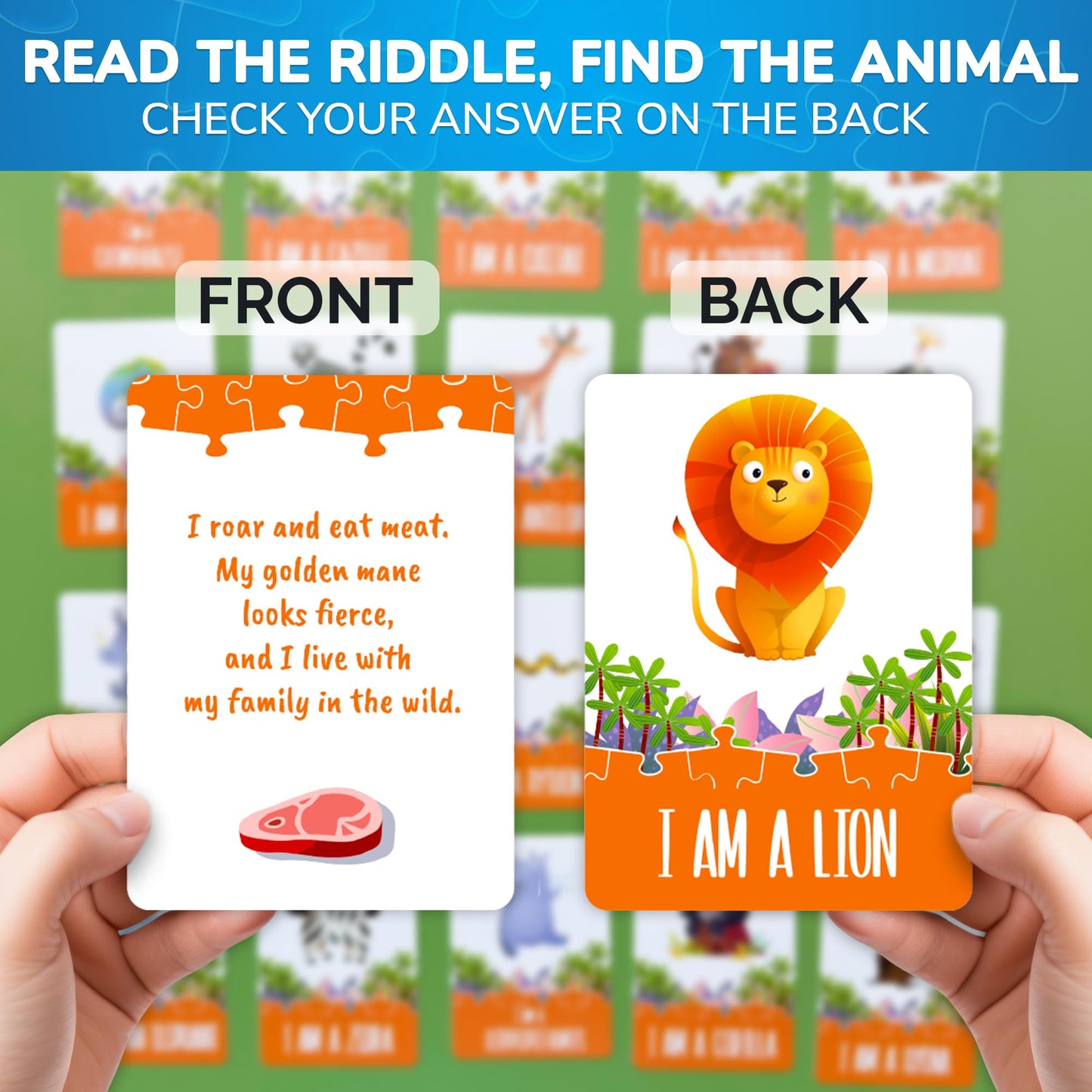 Quokka Search And Find Puzzles For Kids Ages 4-6 - Riddle Kids Puzzles 6-8 Years Old - 70 Unique Pcs | 20 Illustrated Guessing Cards | Engaging Children Themes - Africa Puzzle Gift For Toddlers 3-5