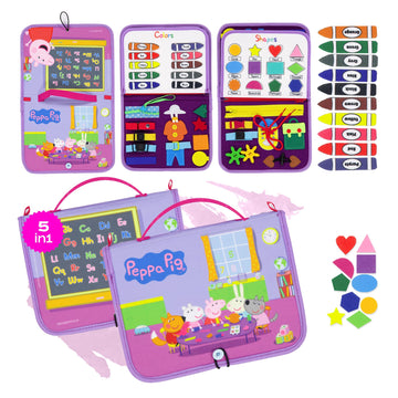 Peppa Pig Toddler Busy Board - Montessori Toys For 1 2 3 4 Year Old, Educational Activity Sensory Board For Preschool Learning F