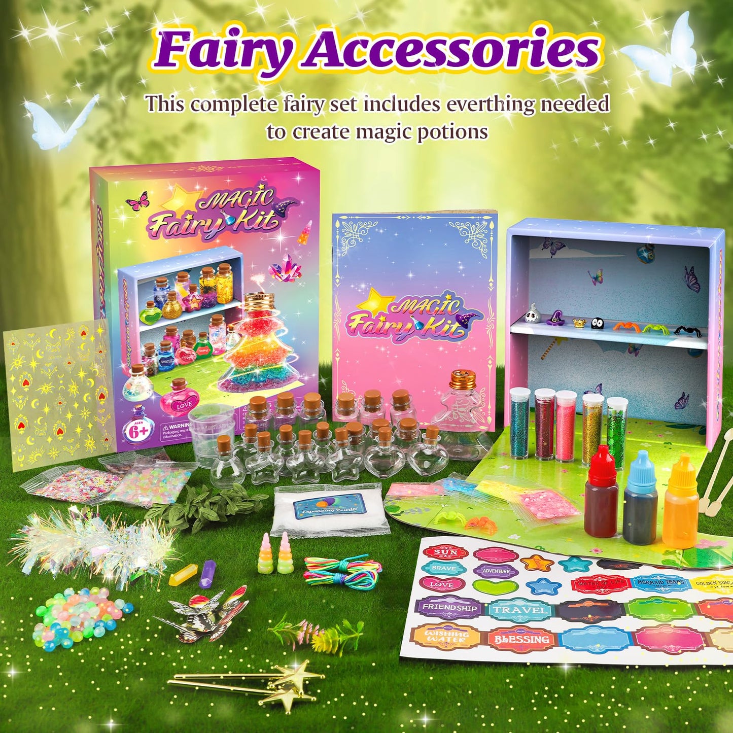 Potion Magic Kit for Kids  22 Magic Fairy Arts and Crafts Kit Potion Bottles Birthday Gifts Toys for Girls 6-12 Year Old Decorations School Family Craft Activities Party Favors