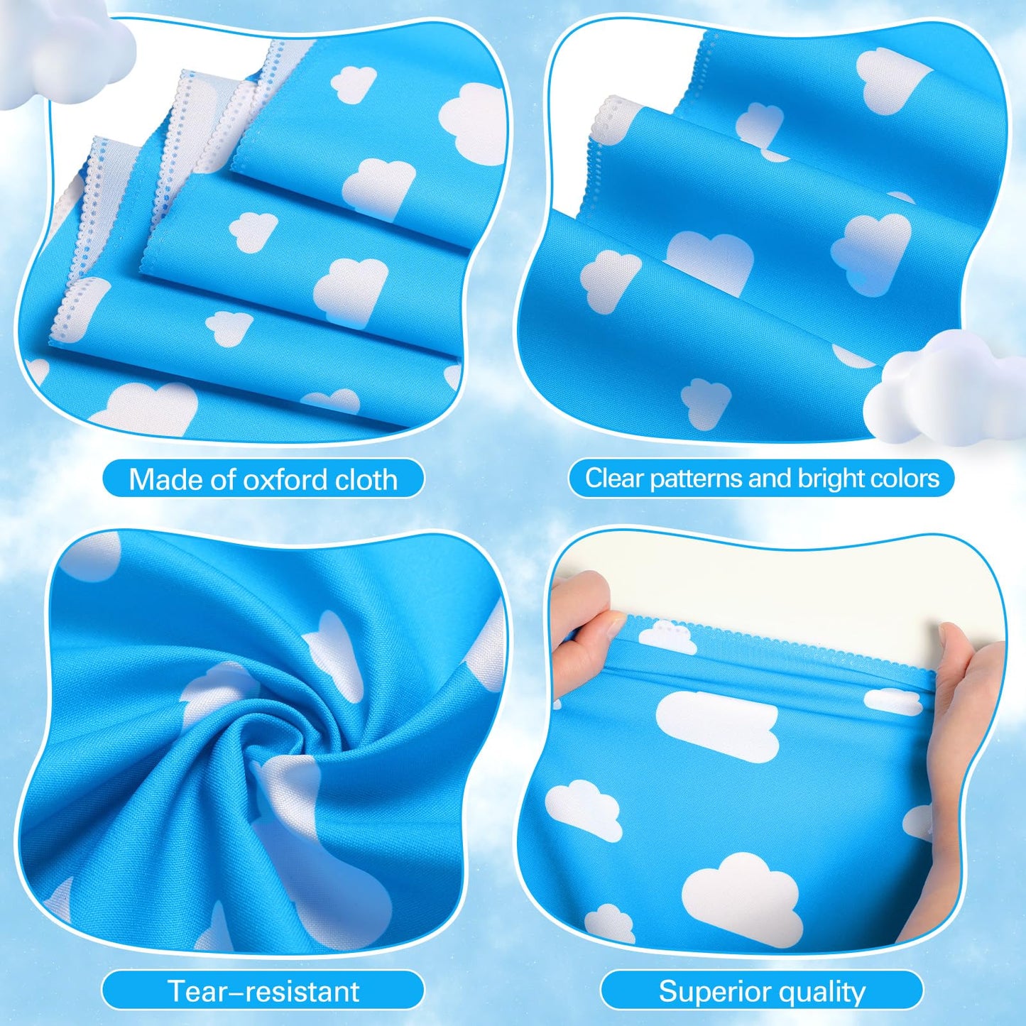 Oudain Cartoon Story Table Runner 13 x 72 Inch Blue Sky White Cloud Tablecloth Party Supplies Table Decor for Baby Shower Boy Gi