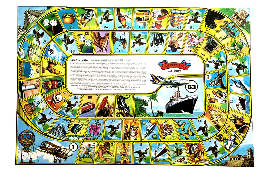 Loteria Serpientes Y Escaleras Game - Authentic Mexican Board Game, Medium Size, Varnished Cardboard, Model 21509