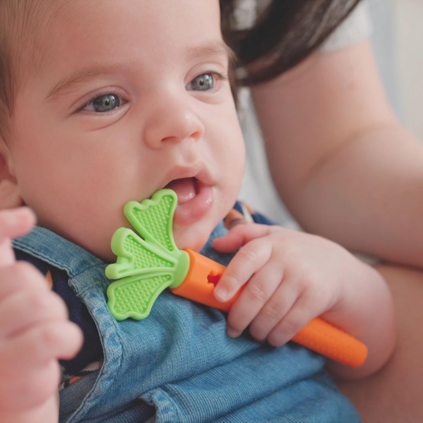 Nuby Silicone Carrot Tube Teether and Messaging Infant Teether - (2-Pack) Baby Teething Toy - 3+ Months