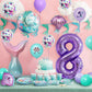 40 Inch Purple Number 8 Balloon,Giant Large Number 8 Balloon,8Th Birthday Mermaid Balloons,Children'S Birthday Party Baby Shower