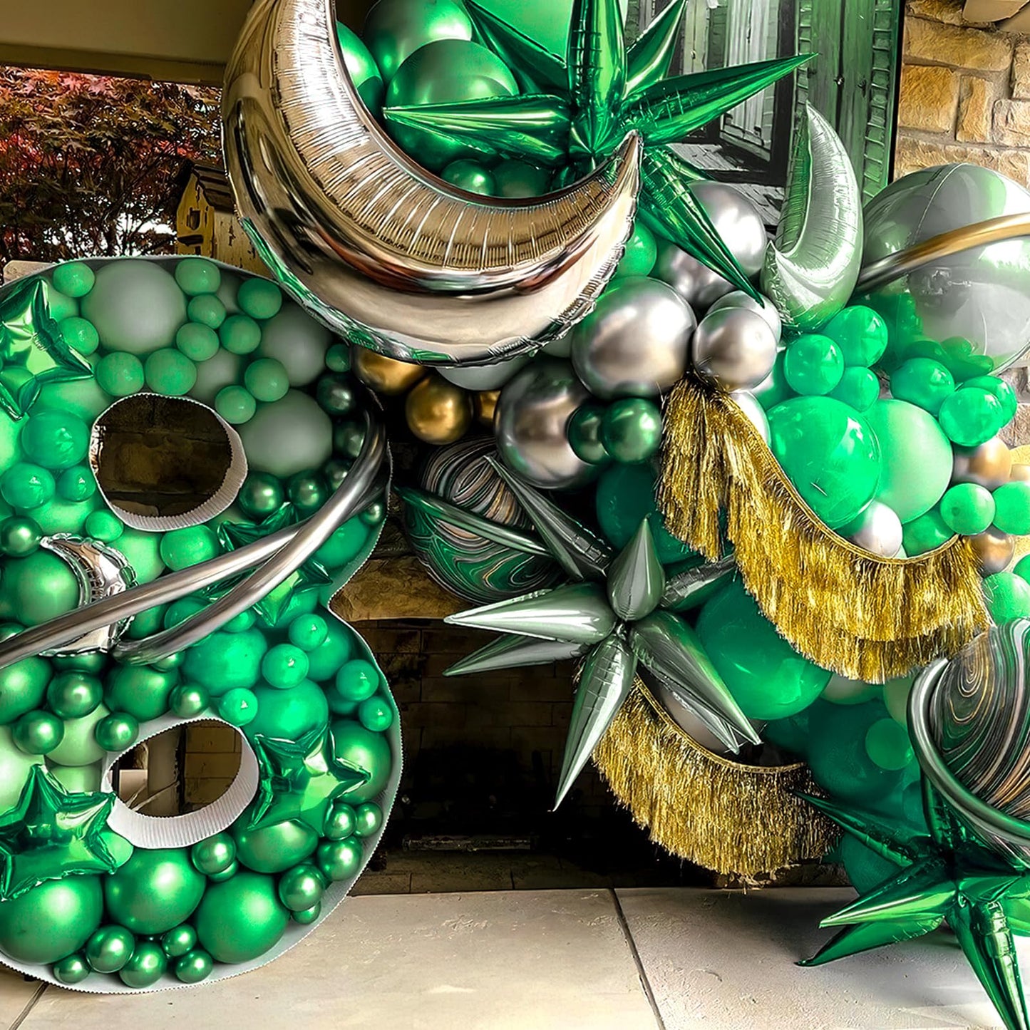 Partywoo Malachite Green Balloons, 110 Pcs 22 Inch Star Balloons And Green Balloons Different Sizes Pack Of 18 Inch 12 Inch 10 Inch 5 Inch For Balloon Garland Or Arch As Birthday Party Decorations