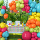 Tropical Balloon Arch Kit, Hot Pink Fruit Green Teal Orange Yellow Latex Rainbow Balloon Garland Kit For Beach Hawaiian Luau Alo