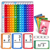 Joycat 288 Flash Cards For Kids Ages 4-8, Math Flash Cards & Pop Fidget Chart, Math Manipulatives Game For Addition Subtraction Division Multiplication For Kindergarten 1St 2Nd 3Rd 4Th 5Th 6Th Grade